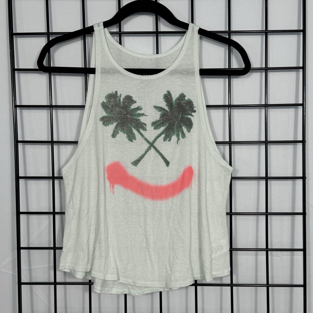Billabong Rayz Up Tank Top Womens XS Mint Green Palm Beach Smile Loungewear - Picture 1 of 9